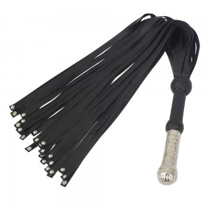 BDSM Flogger Real Cow Hide Leather (BDSM Steel Studed Soft Supple Tassel) Fetish Flogger, Thuddy Flogger, BDSM Petplay