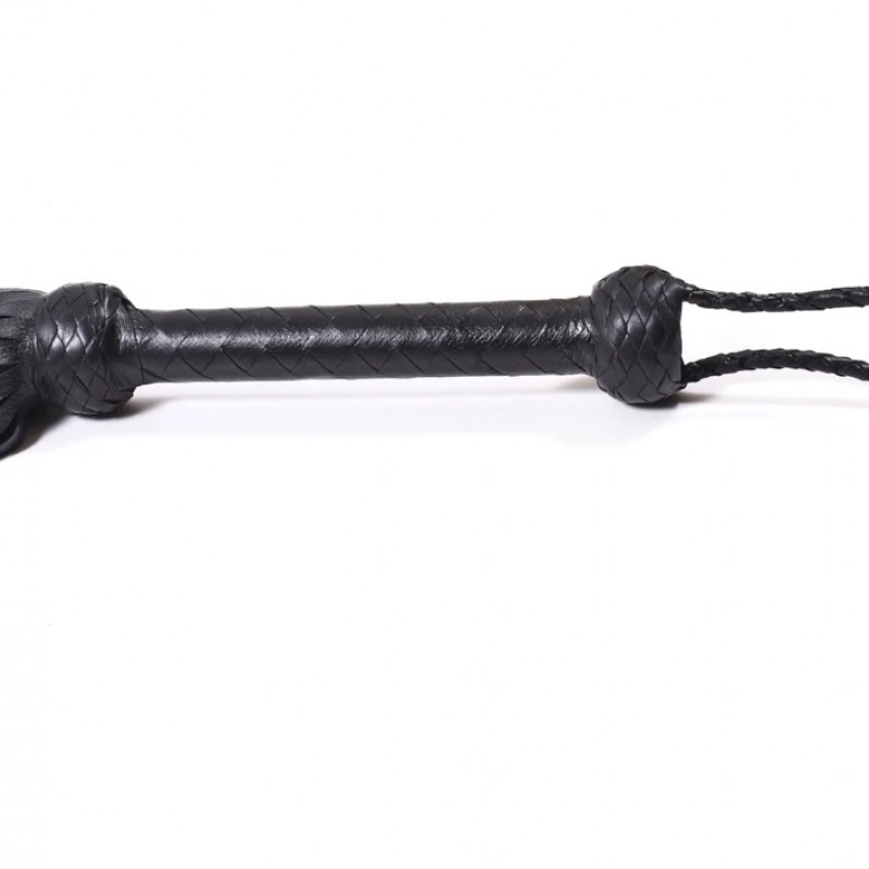 BDSM Petplay Flogger, 100 Tails Real Leather BDSM Bondage Flogger-Heavy Duty Fetish Soft Tassel Flogger