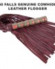 Leather Bdsm Spanking Floggers 50 tails Brown Black Suede Real Leather Flogger Handcrafted Wooden Handle-