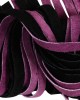 Purple & Black Real Suede Leather Flogger Braided Sturdy Handle Inside Wood 25 Pcs Tails