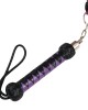 Purple & Black Real Suede Leather Flogger Braided Sturdy Handle Inside Wood 25 Pcs Tails