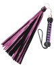 Purple & Black Real Suede Leather Flogger Braided Sturdy Handle Inside Wood 25 Pcs Tails