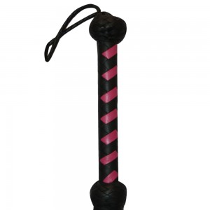 Real Leather(BDSM) Double Pasted Soft Sensitive Tassel Kinky Flogger (pink & black)