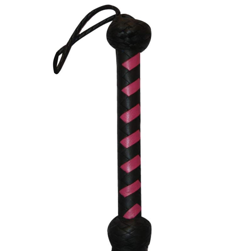 Real Leather(BDSM) Double Pasted Soft Sensitive Tassel Kinky Flogger (pink & black)