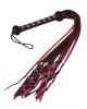 Real Leather(BDSM) Double Pasted Soft Sensitive Tassel Kinky Flogger (pink & black)